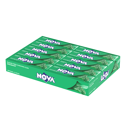 Nova 5 Sticks Spearmint Sugar Free Chewing Gum 20 Fingers Pack 230 g