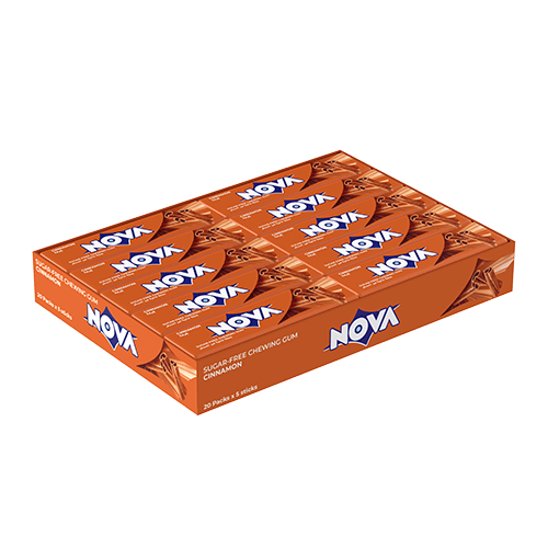 Nova 5 Sticks Cinnamon Sugar Free Chewing Gum 20 Fingers Pack 230 g