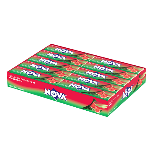 Nova 5 Sticks Watermelon Sugar Free Chewing Gum 20 Fingers Pack 230 g