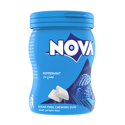 Nova Peppermint Sugar Free Chewing Gum Jar 50 pcs 70 g