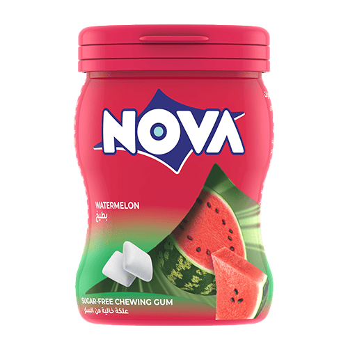 Nova Watermelon Sugar Free Chewing Gum Jar 50 pcs 70 g
