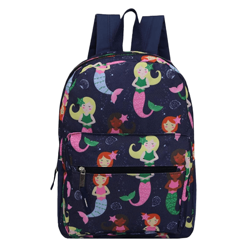15" Moda West Kids Backpack For Elementary, Middle, And High School Bag Mermaid