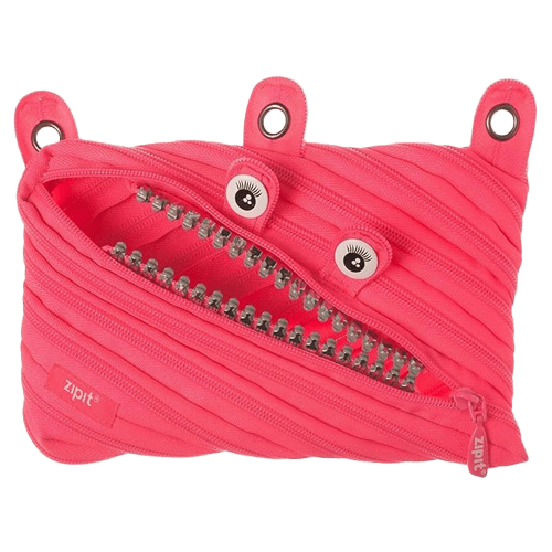 Zipit Monster Pencil Case Large Capacity For School, College And Office Pink