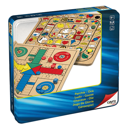 Cayro Parcheesi And Goose Metal Box (Fsc Wood)