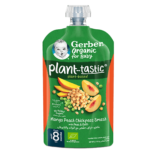 Gerber Baby Puree Pouch In Apple Mango Grapes And Chickpeas