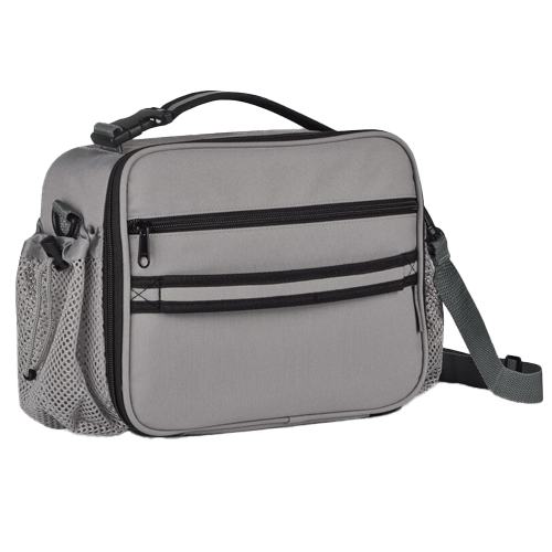 Cerbonny Kids Lunch Box, Gray, Polyester, Insulated Interior, Four Carrying Options