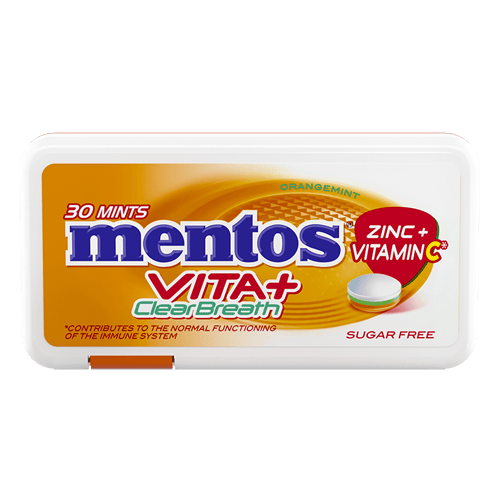 Mentos Mints Candy Clear Breath Orange Mint Vitamin C 30 Pcs 21 g