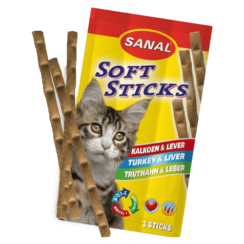 Sanal Trukey & Liver Soft Sticks for Cats 3x15g #387143