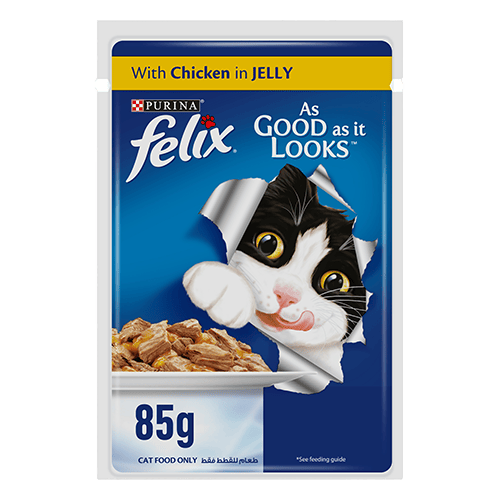 Purina Felix Cat Food Wet With Chicken In Jelly Pouch 85 gr