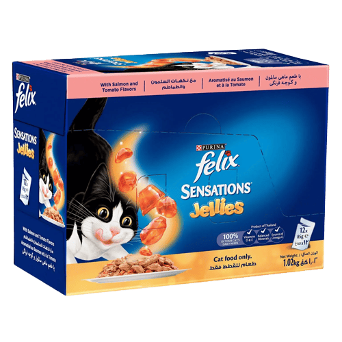 Purina Felix Sensation with Salmon & Tomato in Jelly Pack 12x85g