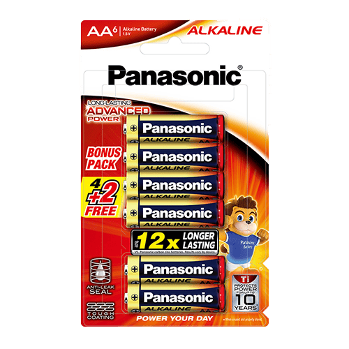 Panasonic Alkaline Battery AA6(4+2)