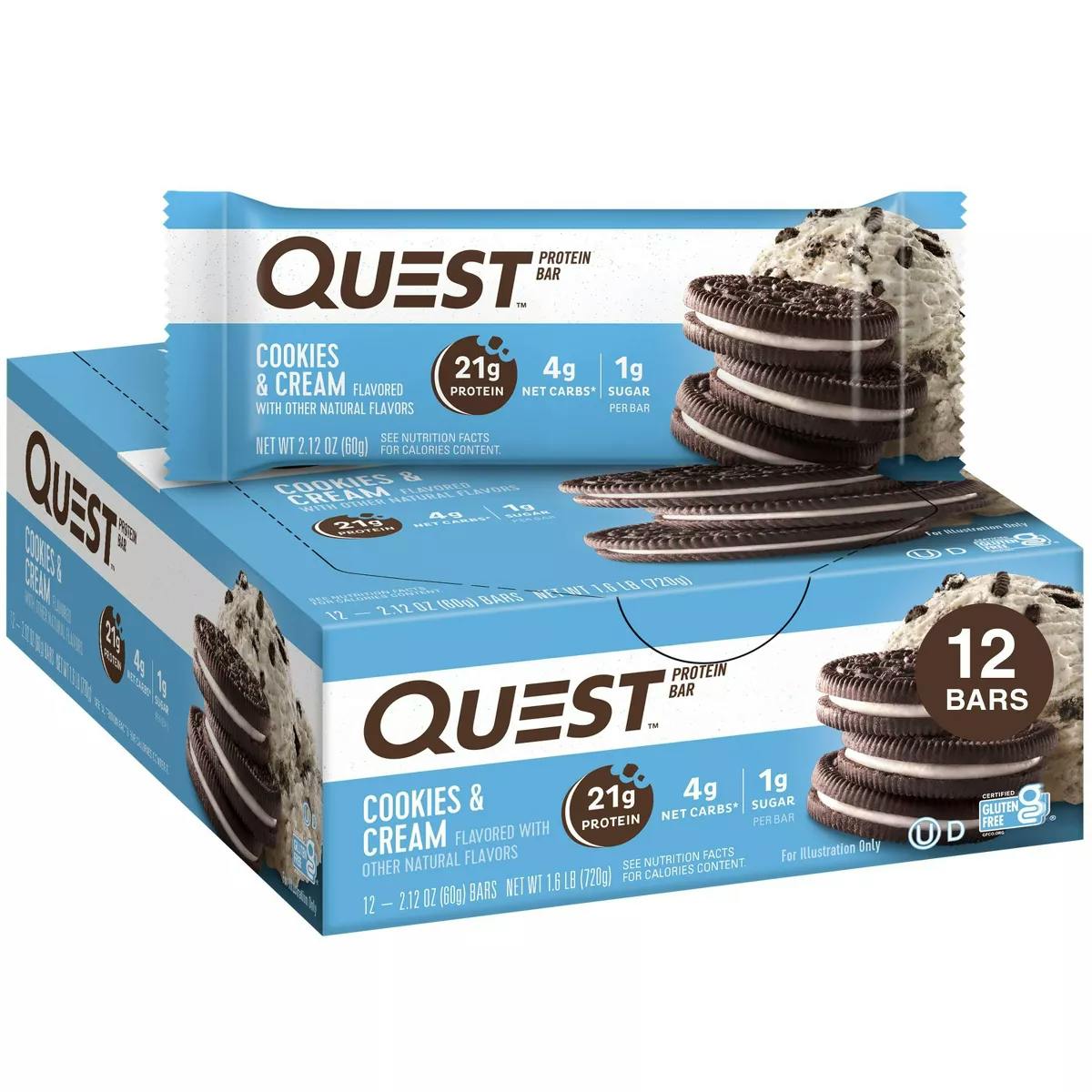 Quest Cookies and Cream Hero Protein Bar 12 pcs 60 g