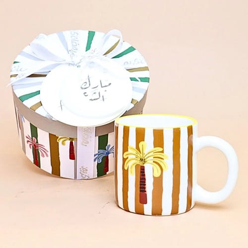 Striped Mug 300ml - Mustard Yellow