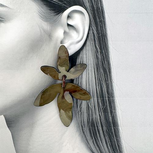 KADABRA Big Green Blossom Earrings