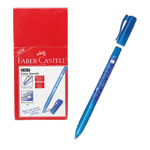 Faber Castell Ball Pen Cx 0.7 Silk Blue Bx/10