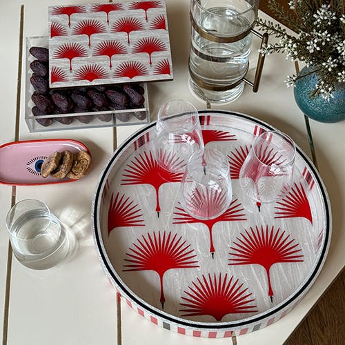 Zee Round Tray Red 36 CM