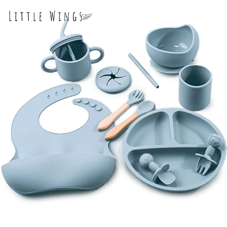 Set Of Baby Dinnerware Blue 9 Pieces