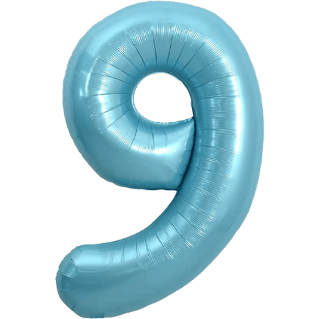 Cherry On Top Foil Balloons 86*34Cm Number 9 Blue