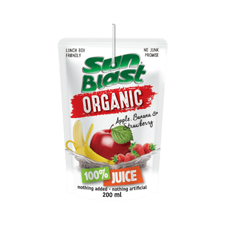 Sun Blast Organic Apple Banana & Strawberry 200 ml