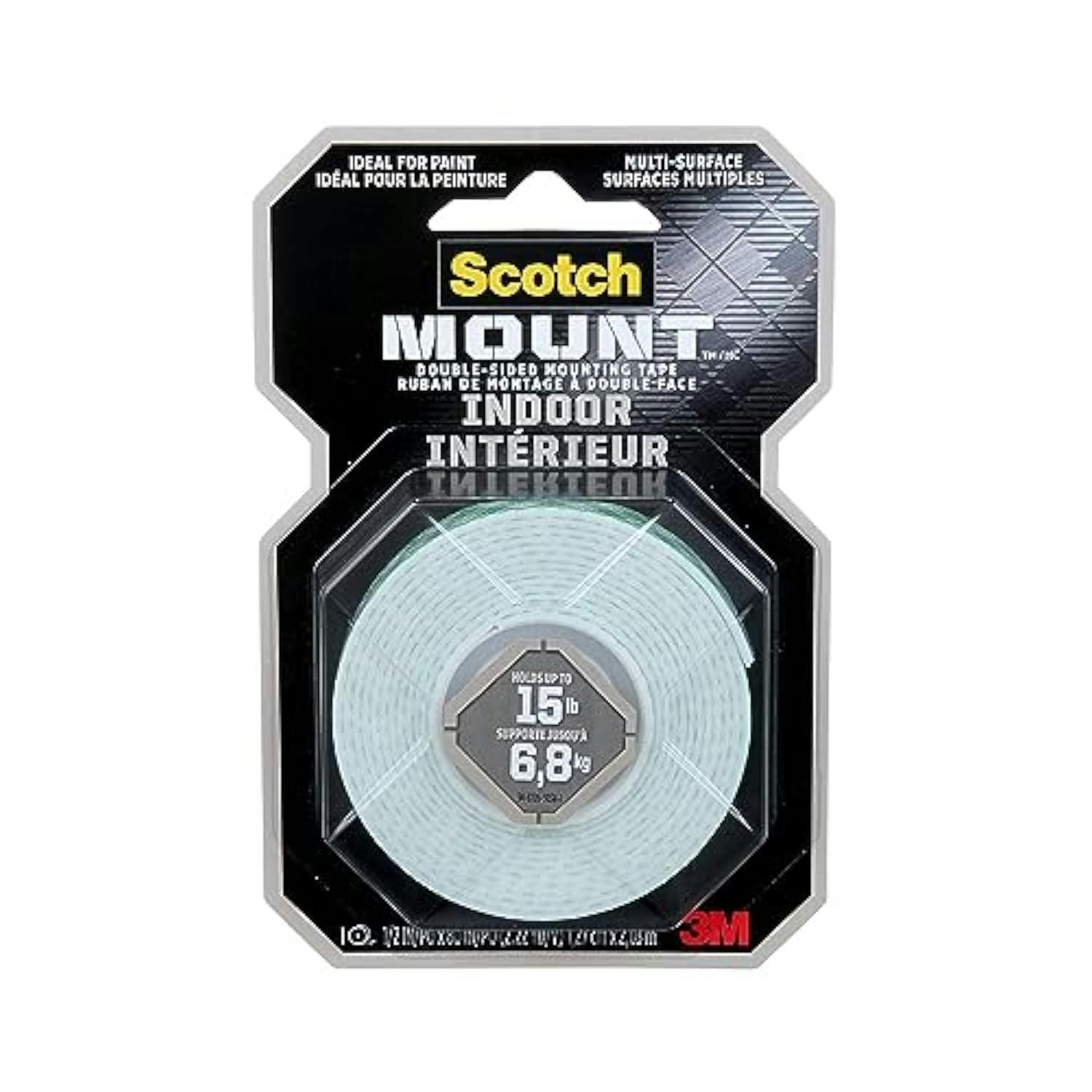 3M Scotch Permanent Mounting Roll, Heavy Duty, 1" X 50", White