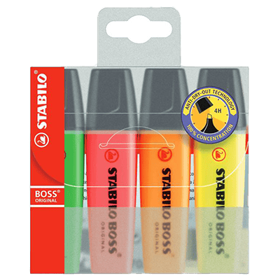 Stabilo Boss Highlighter Card 4 Colors