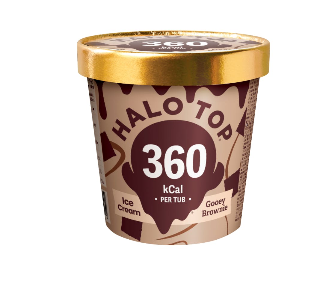 Halo Top Low Calorie Ice Cream, Dairy Tubs, Goey Brownie, 460Ml