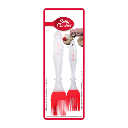 Betty Crocker Silicone Brush SET 2Pcs (7.5/20CM) Transparent & Red