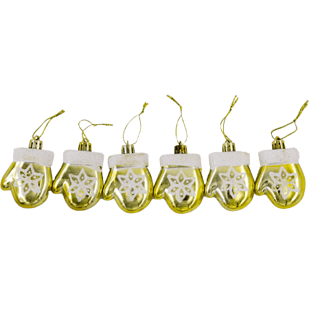 Winter Tree Mittens Gold - 6 Pieces