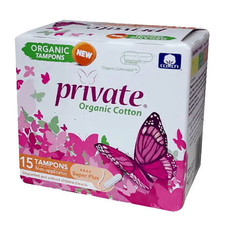 Private organic Tampon without applicator Super plus 15