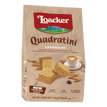 Loacker Quadratini Wafer with Cappuccino 110 g