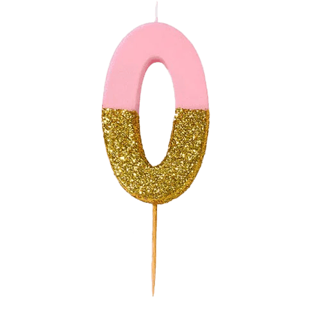 Cherry On Top Number Candle 0 Pink