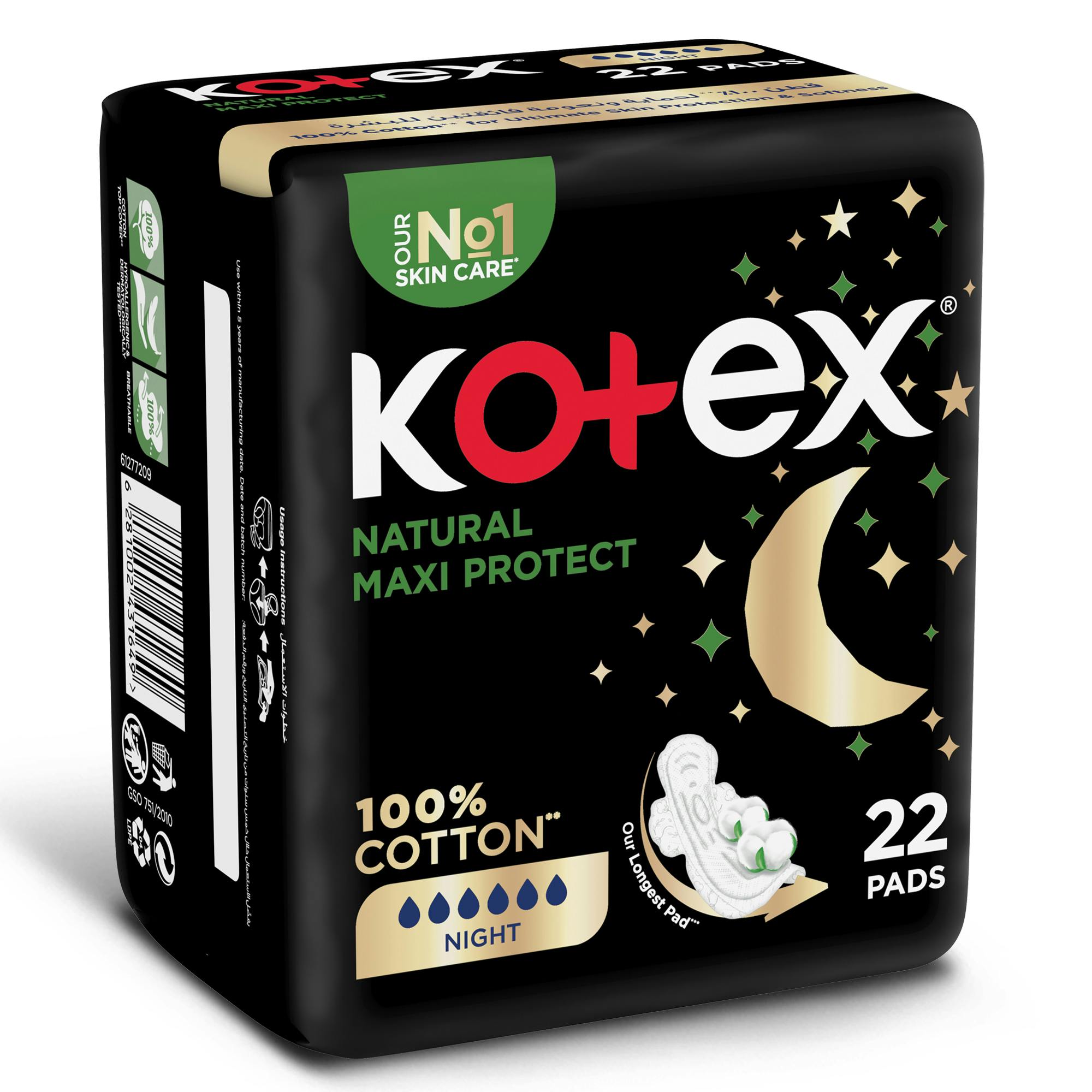 Kotex Natural Maxi Thick Night 22Pads