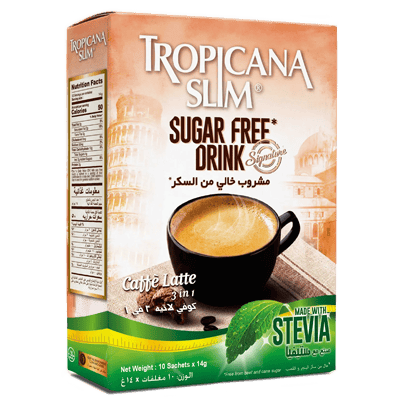 Tropicana - Sugar Free Drink Caffe Latte 10 pcs 14 g