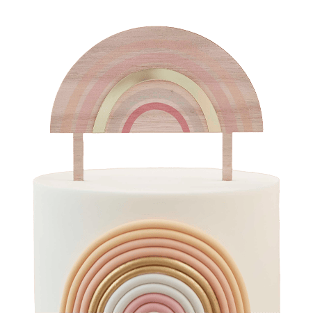 Cherry On Top Wooden Rainbow Cake Topper