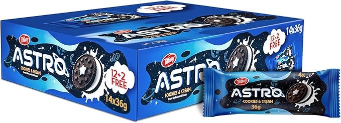Tiffany Astro Cookies & Cream Chocolate Sandwich Biscuits 12 pcs 36 g