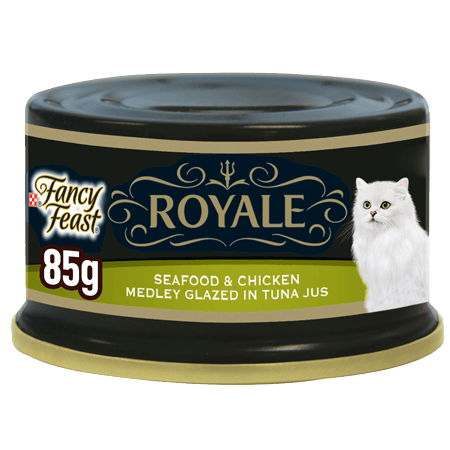 Fancy Feast Royal Seafood & Chicken Medley Glazed In Tuna Juice 85 gr